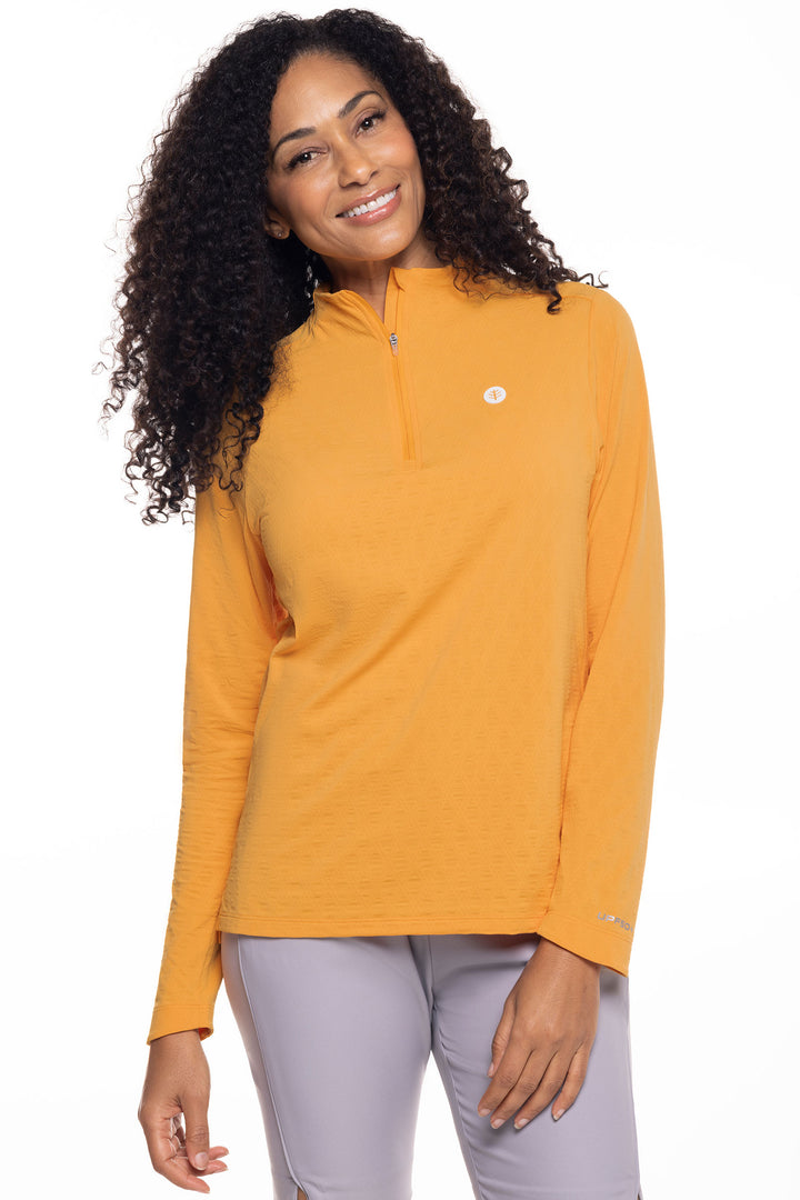 Women's Albatrose Golf Pullover | Apricot Crush Diamond Jacquard