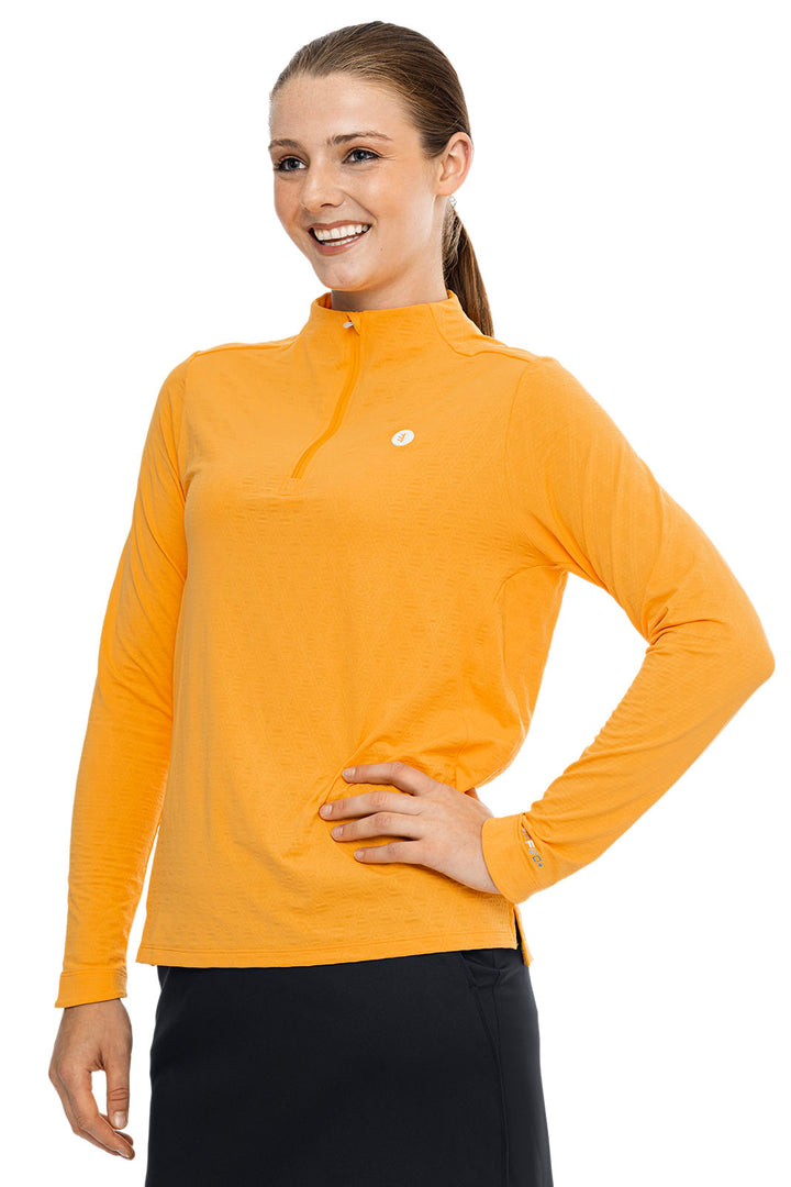 Women's Albatrose Golf Pullover | Apricot Crush Diamond Jacquard