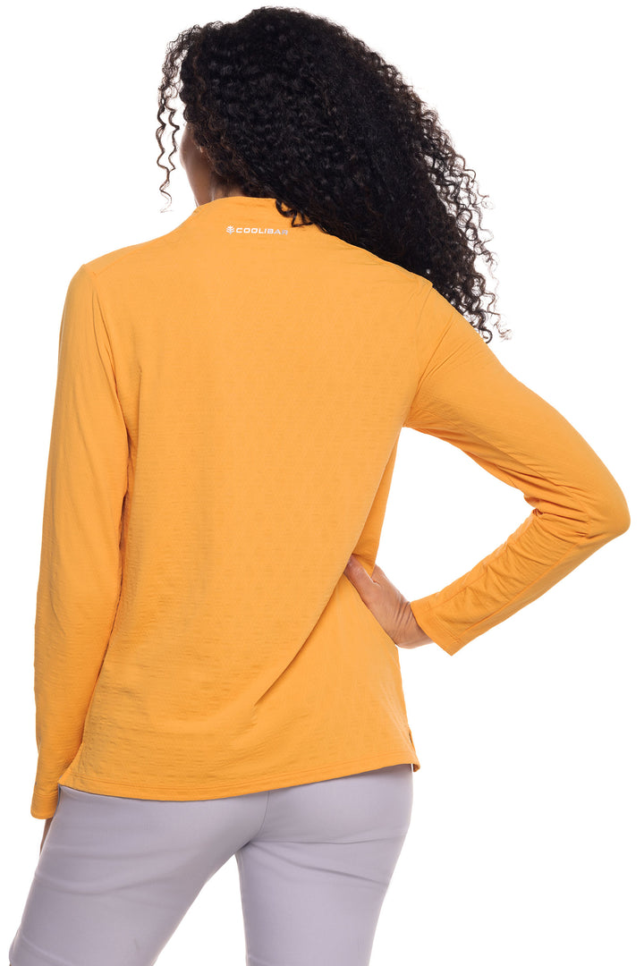 Women's Albatrose Golf Pullover | Apricot Crush Diamond Jacquard