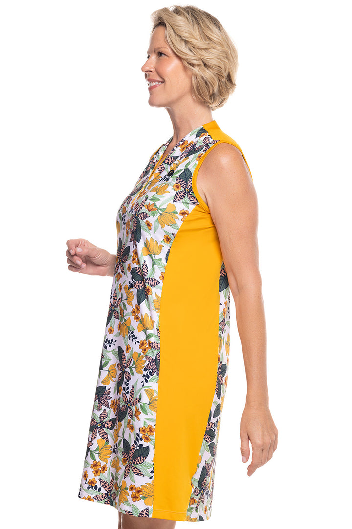 Women's Backspin Golf Sleeveless Dress | Apricot Crush Floral Paradise