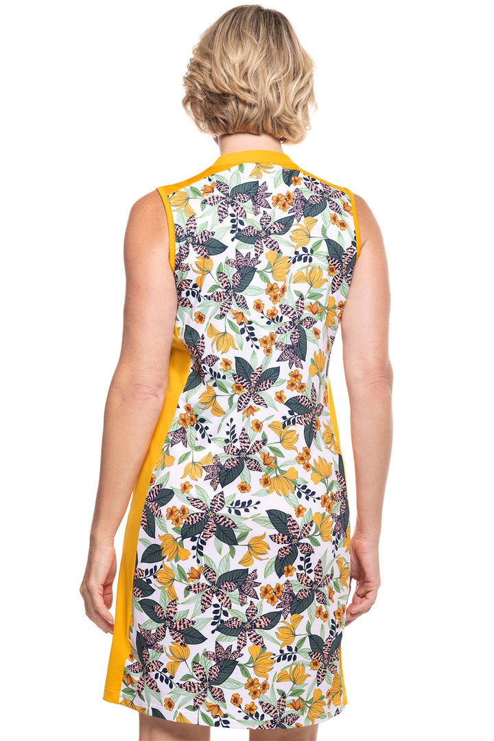 Women's Backspin Golf Sleeveless Dress | Apricot Crush Floral Paradise