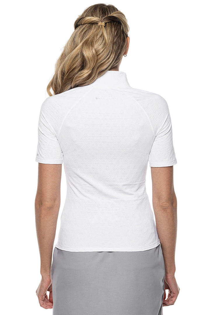 Women's Albatrose Golf Elbow Sleeve Shirt | White Diamond Jacquard