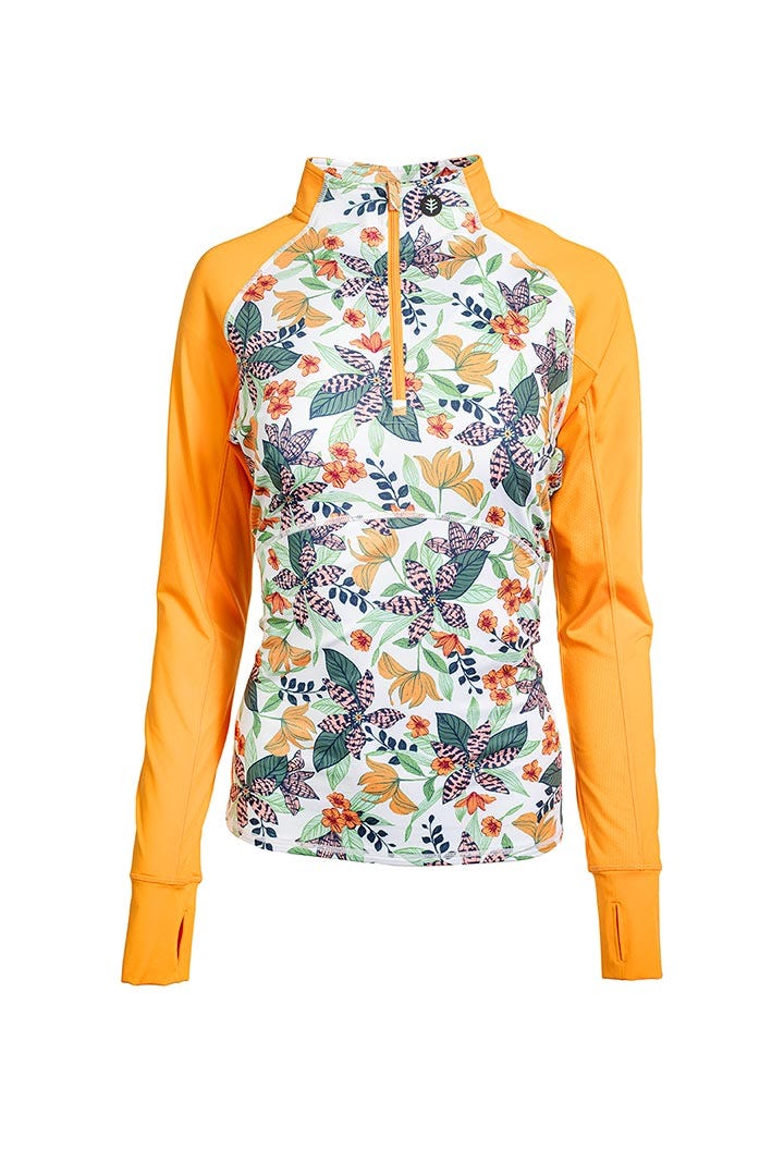 Women's Match Play Golf Pullover | Apricot Crush Floral Paradise