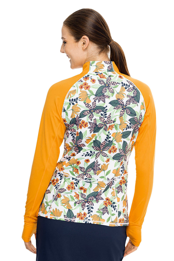 Women's Match Play Golf Pullover | Apricot Crush Floral Paradise