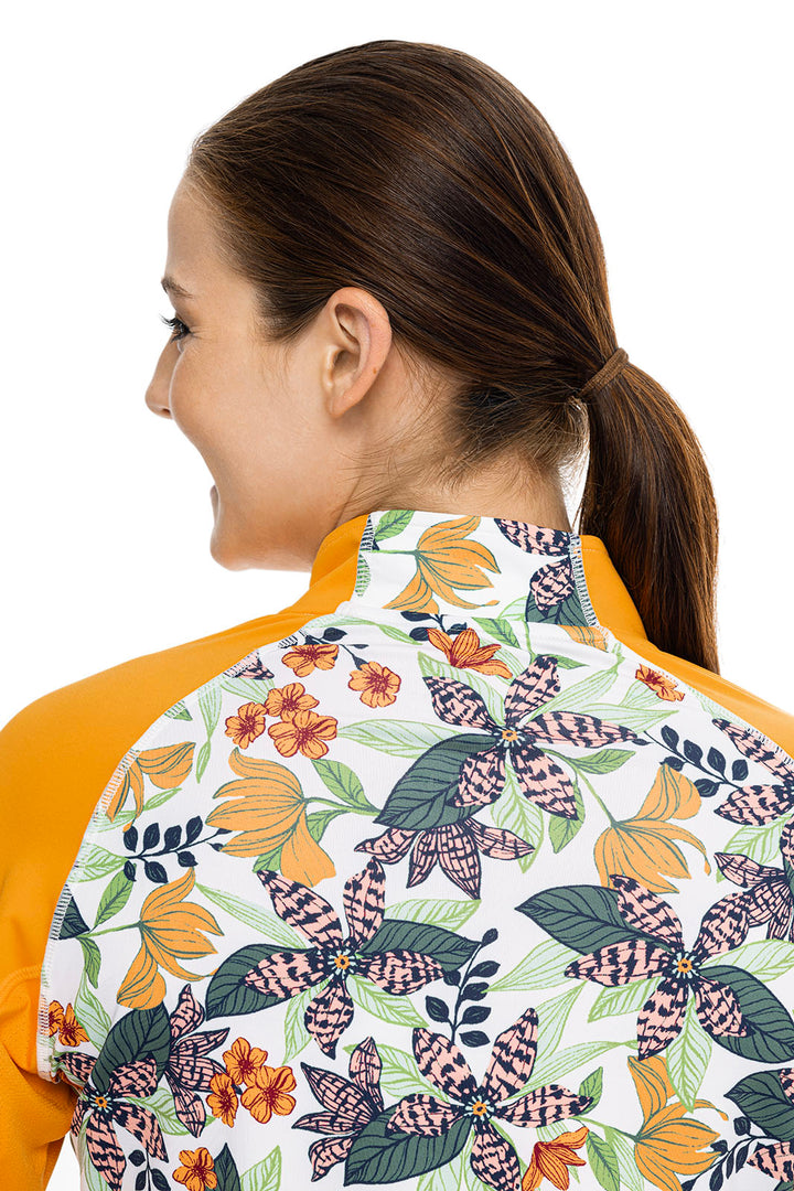 Women's Match Play Golf Pullover | Apricot Crush Floral Paradise