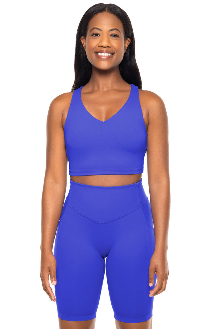 Women's Ananda Long Line Sports Bra | Baja Blue