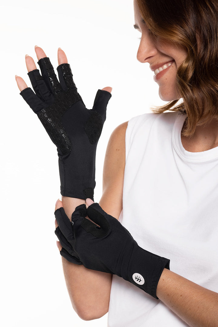 Unisex MaxShield Multi-Sport Fingerless Gloves | Black