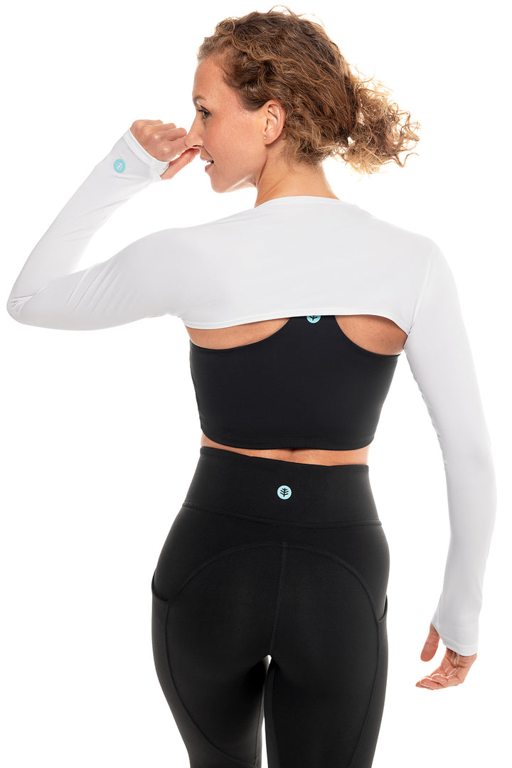 Women's Larix Shoulder Wrap UV Sleeves | White