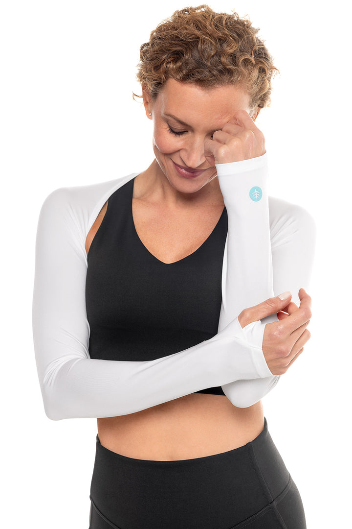 Women's Larix Shoulder Wrap UV Sleeves | White