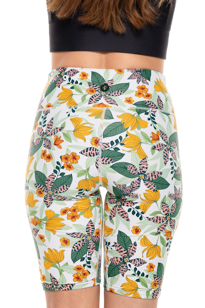 Women's Ocean Sculpt High Rise Swim Short | Apricot Crush Floral Paradise