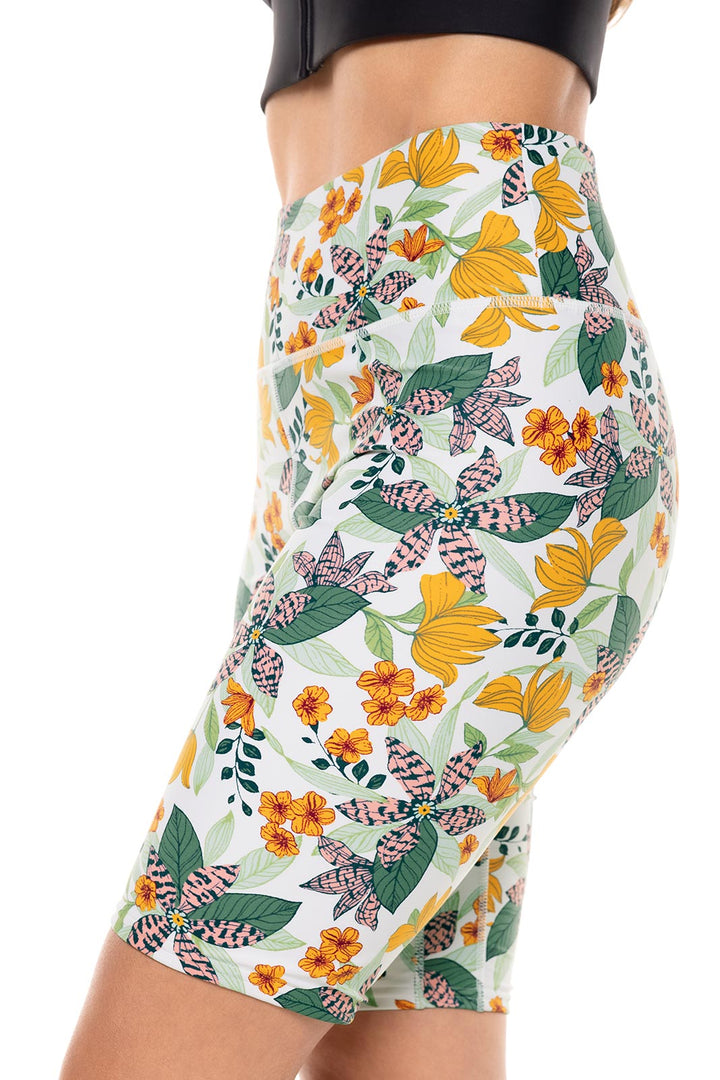 Women's Ocean Sculpt High Rise Swim Short | Apricot Crush Floral Paradise