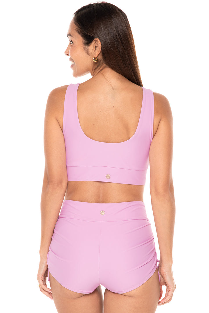 Women's Bayshore Ruched Swim Shorts | Peony Pink