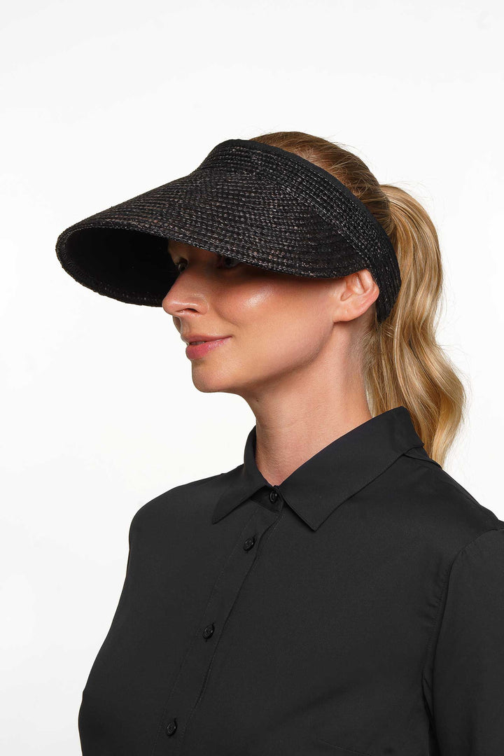 Carmen Wheat Straw Visor | Black