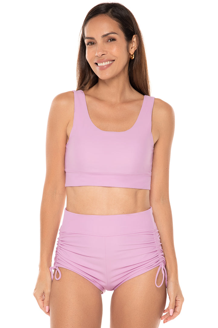 Spring Garden Crop Bikini Top | Peony Pink