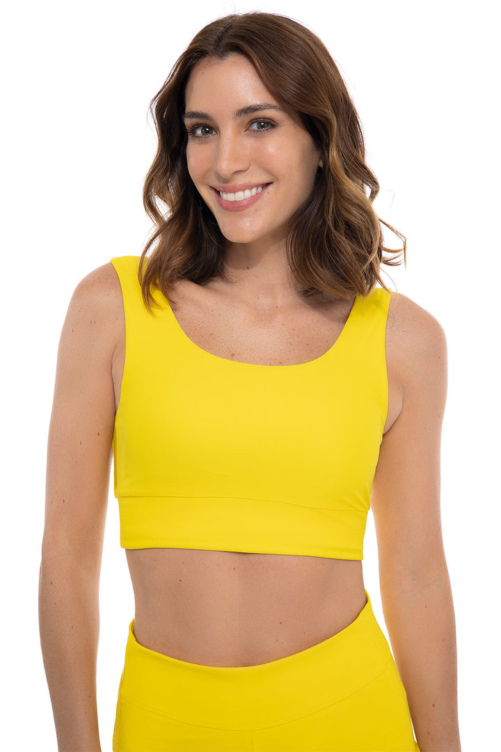 Women's Spring Garden Crop Bikini Top | Bold Yellow