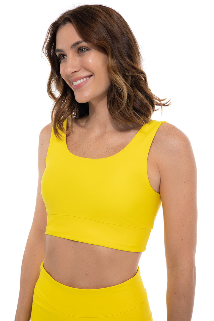 Women's Spring Garden Crop Bikini Top | Bold Yellow