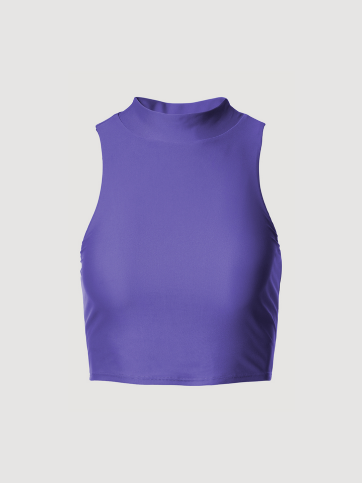 Saint Jean - High Neck Athleisure Top | Amethyst