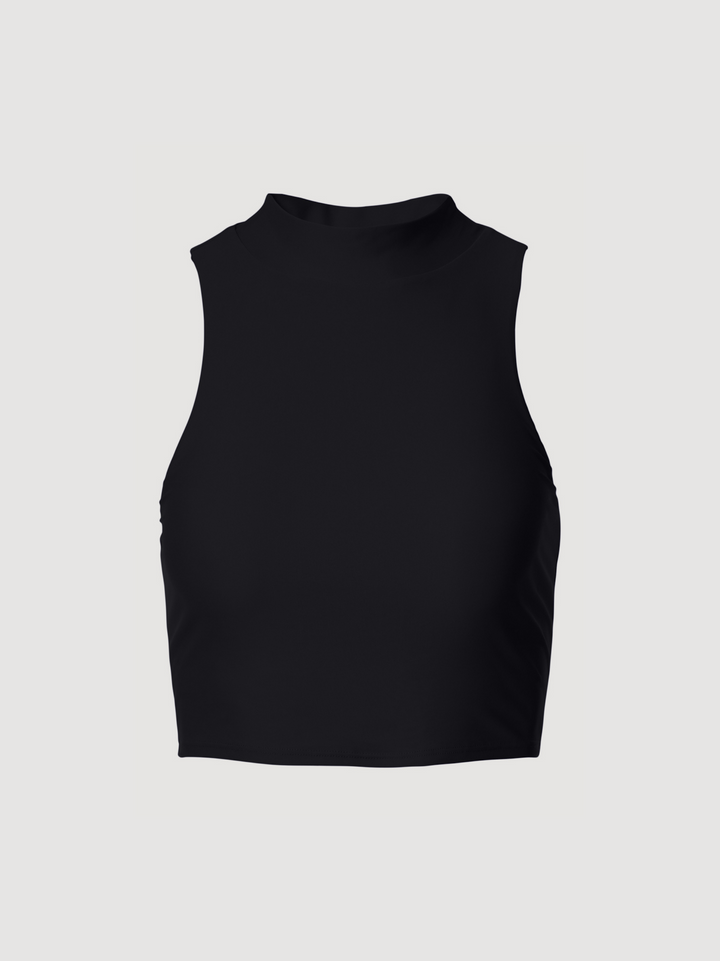 Saint Jean - High Neck Athleisure Top | Black