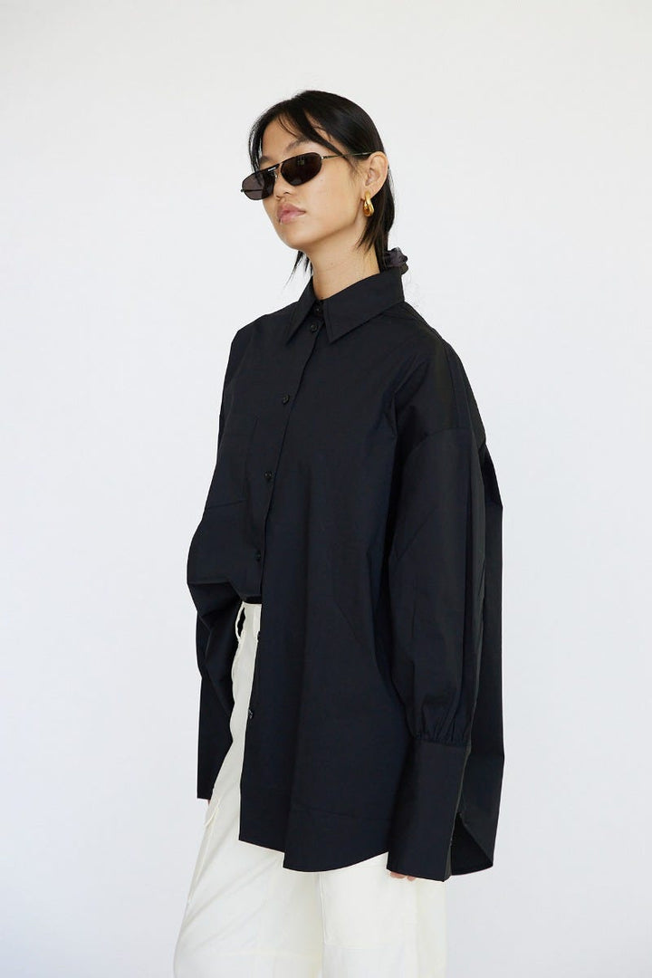 Shalona - Oversized Shirt | Black