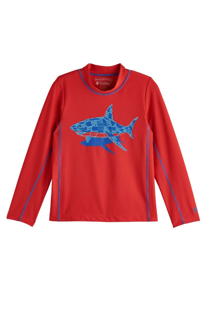 Sandshark Long Sleeve Surf Shirt | Radiant Red Shark Shadow