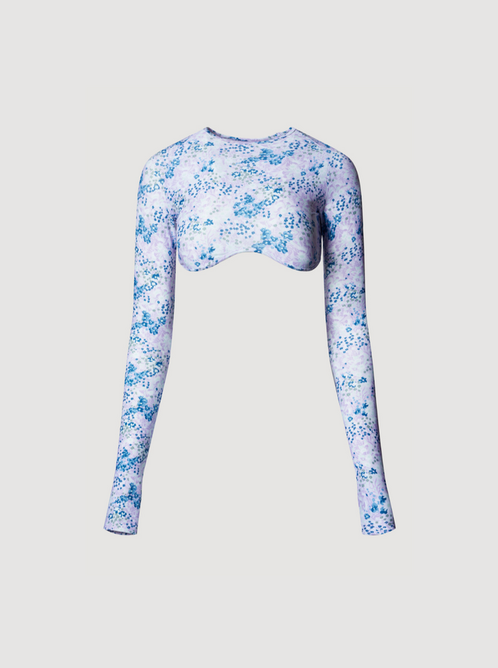 Shellona - Long Sleeve Swim Top | Lavender Fields