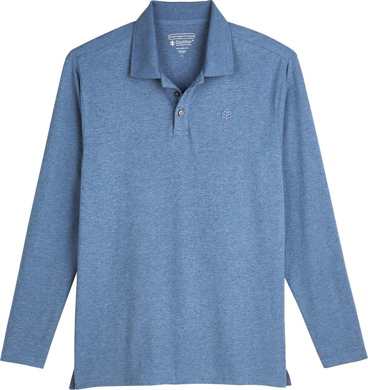 Men's Coppitt Long Sleeve Weekend Polo  | Pacific Blue Heather