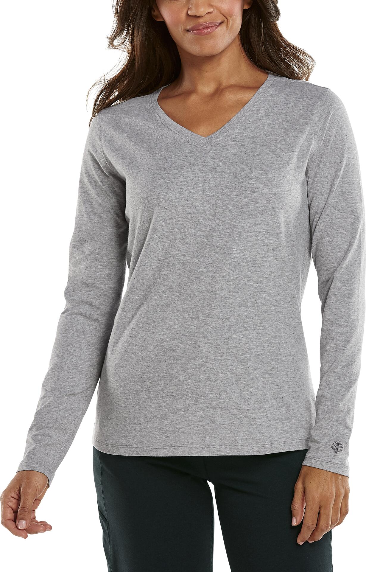 Women's Morada Everyday Long Sleeve V-Neck T-Shirt | Grey Heather