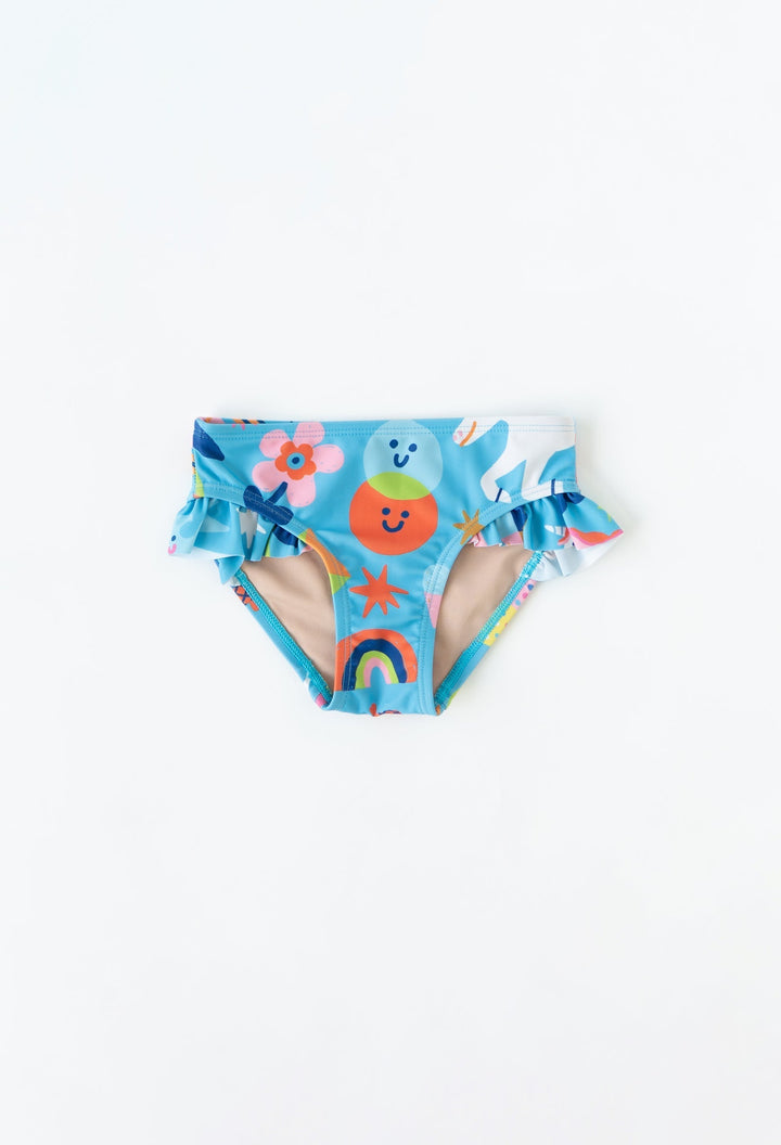 Mini Gemma - Girls Ruffle Swim Bottom - Rainbows & Unicorns | Rainbows & Unicorns