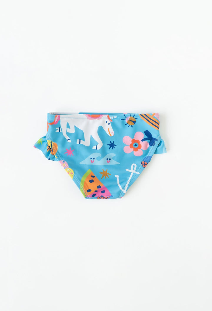 Mini Gemma - Girls Ruffle Swim Bottom - Rainbows & Unicorns | Rainbows & Unicorns