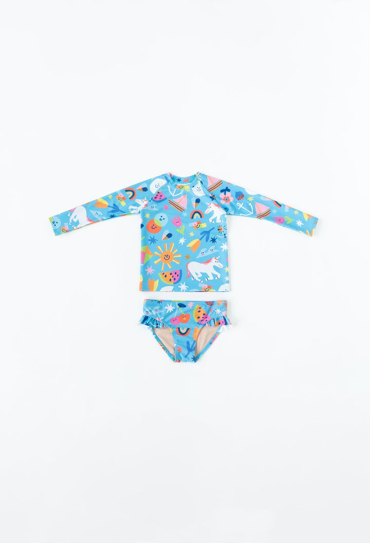 Mini Gemma - Girls Ruffle Swim Bottom - Rainbows & Unicorns | Rainbows & Unicorns