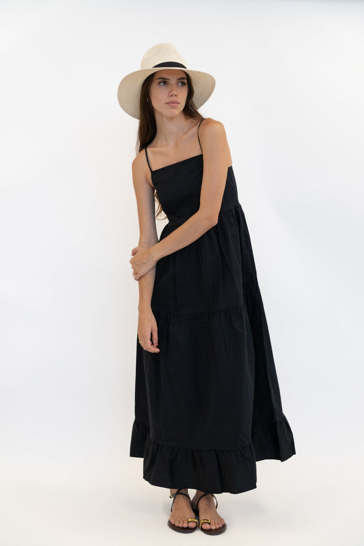 Sophie - Tiered Maxi Dress - Black | Black