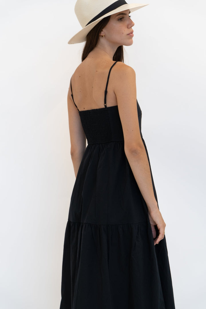 Sophie - Tiered Maxi Dress - Black | Black