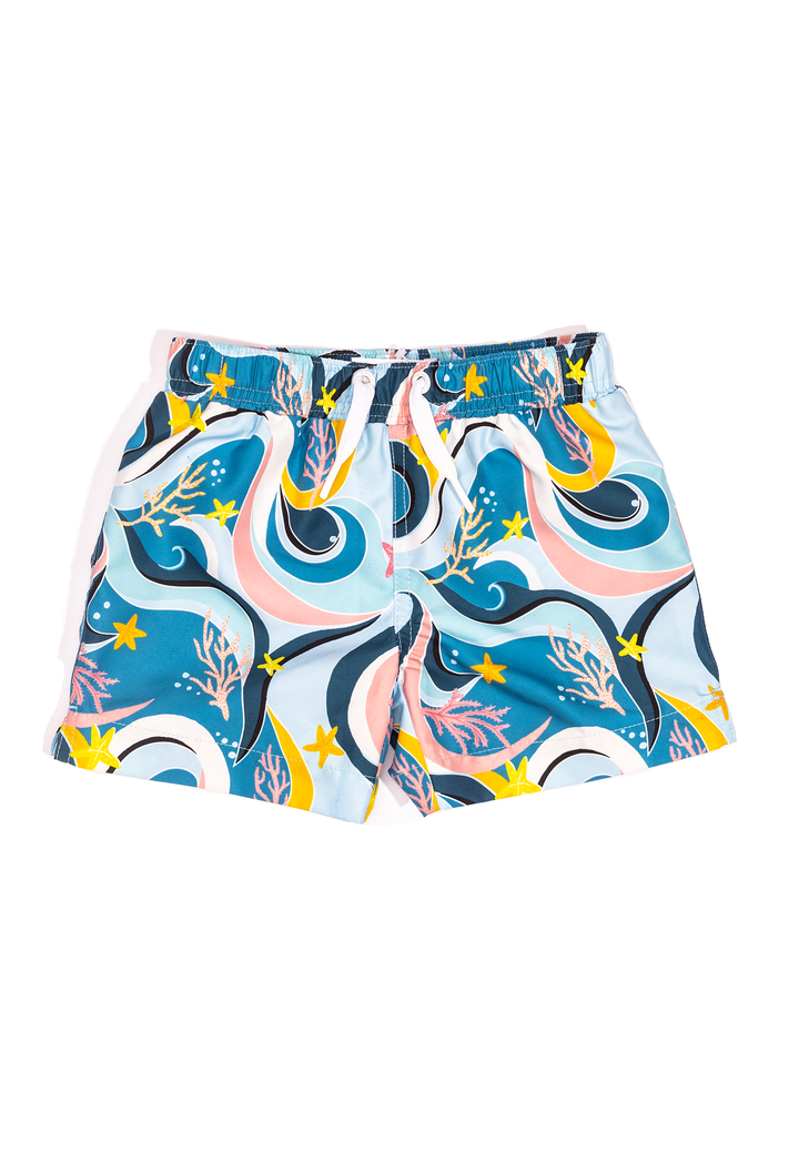 Mini Major - Boys Swim Trunk - Ocean Candy Wave Pacific Blue | Ocean Candy Wave Pacific Blue