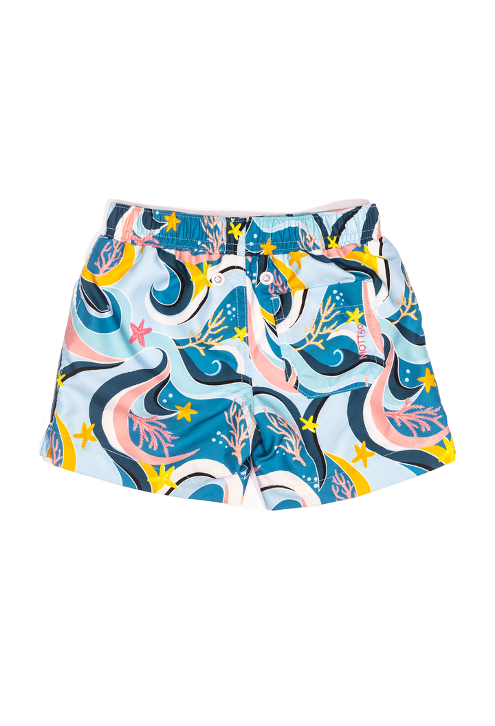 Mini Major - Boys Swim Trunk - Ocean Candy Wave Pacific Blue | Ocean Candy Wave Pacific Blue