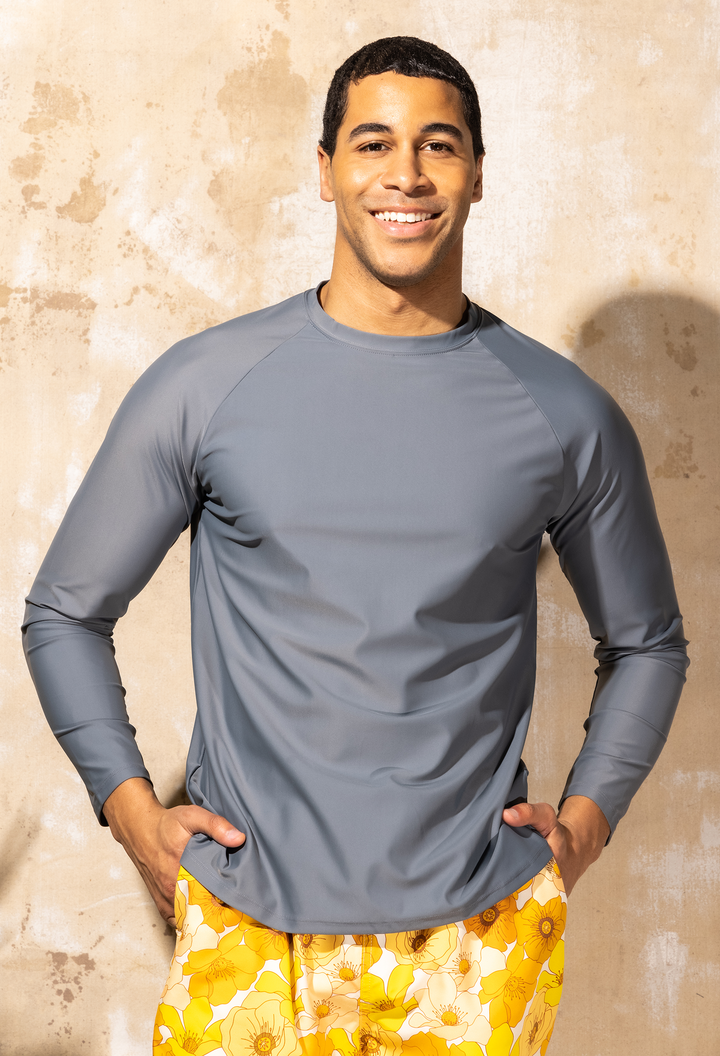 Men's Porter Long Sleeve Rash Guard | Charcoal