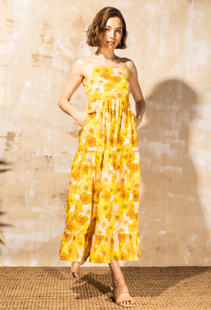 Sophie - Tiered Maxi Dress - Sunset Floral | Sunset Floral