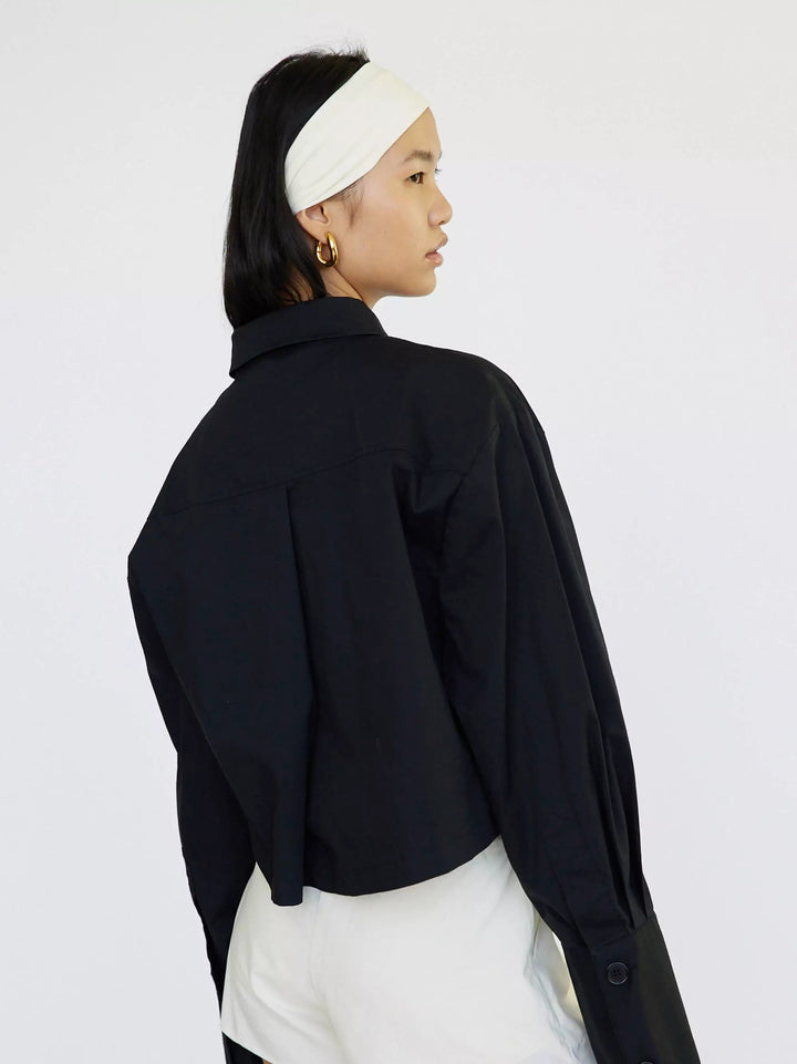 Barthelemy Long Sleeve Cropped Shirt | Black