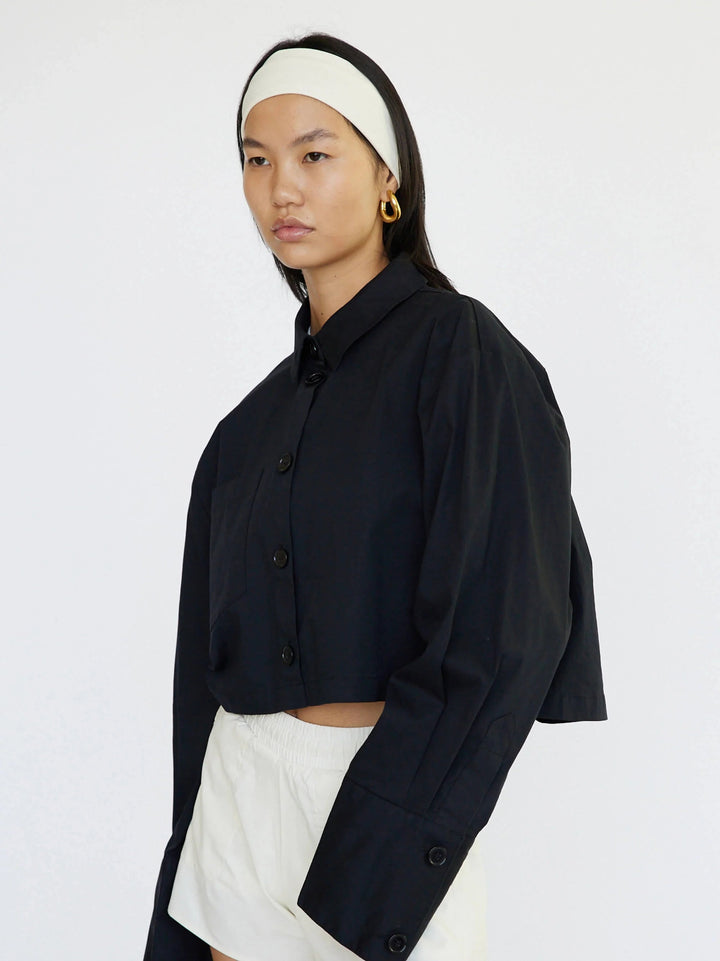 Barthelemy Long Sleeve Cropped Shirt | Black