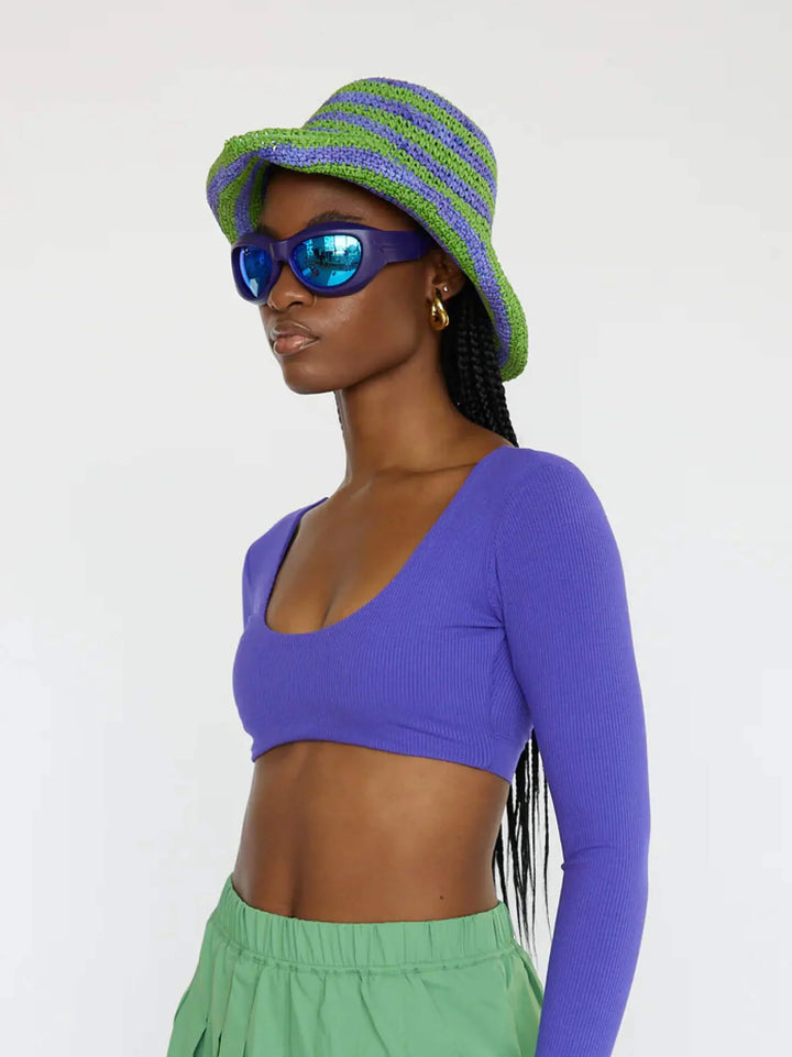 Women's Equipe Long Sleeve Cropped Top | Amethyst