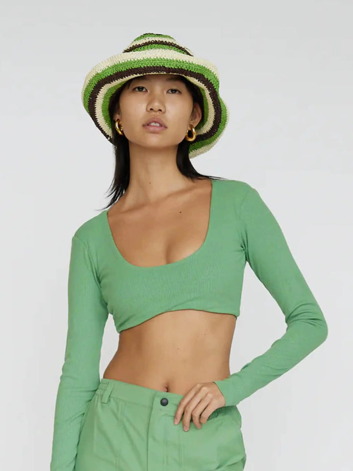 Women's Equipe Long Sleeve Cropped Top | Matcha