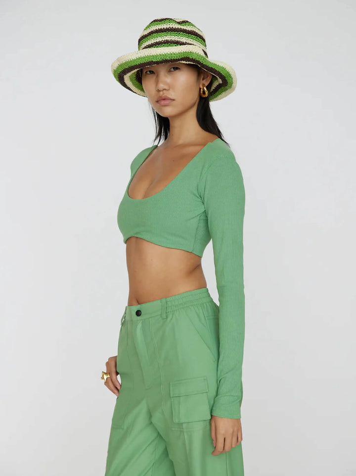 Women's Equipe Long Sleeve Cropped Top | Matcha