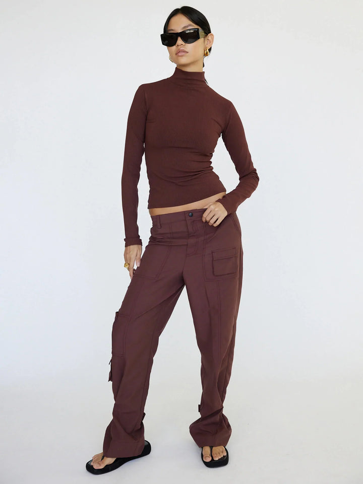 Gabrielle - Cargo Trouser Pant | Espresso