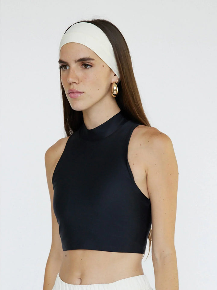 Saint Jean - High Neck Athleisure Top | Black