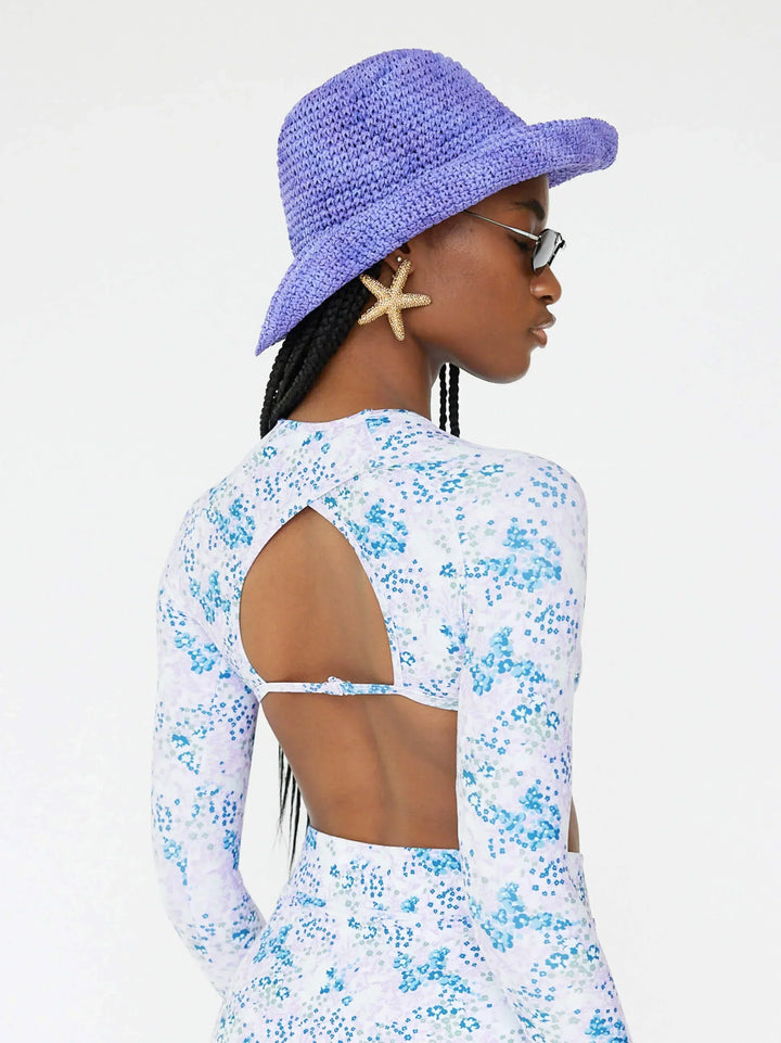 Shellona - Long Sleeve Swim Top | Lavender Fields