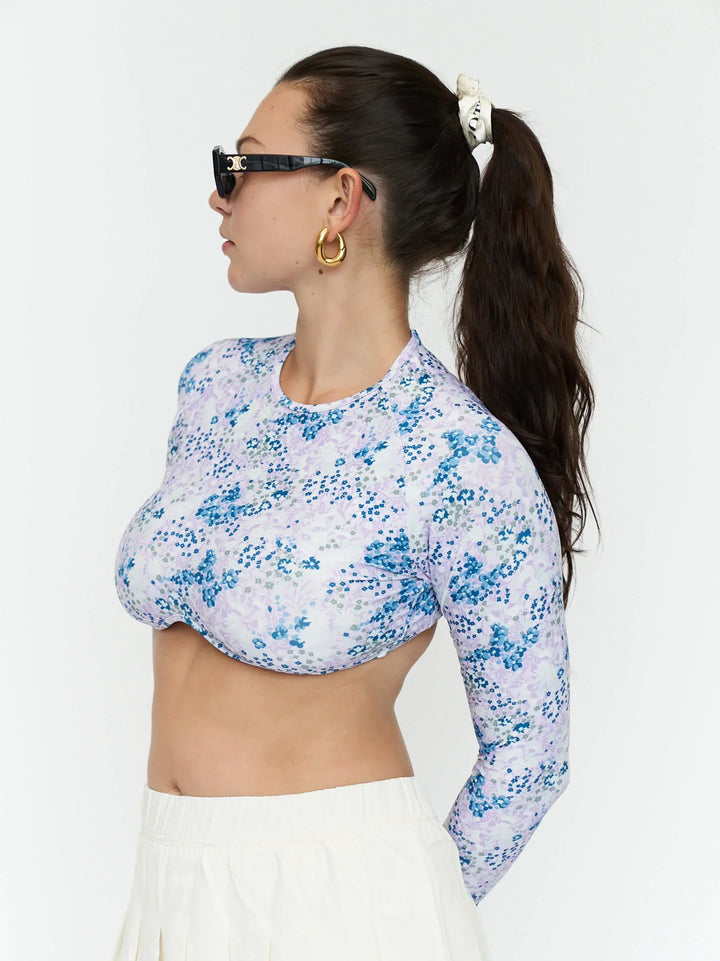 Shellona - Long Sleeve Swim Top | Lavender Fields