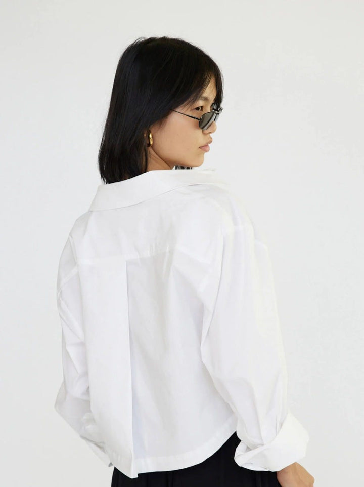 Barthelemy Long Sleeve Cropped Shirt | White